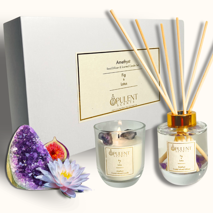 Relaxation Aura | Amethyst Crystal Candle & Diffuser